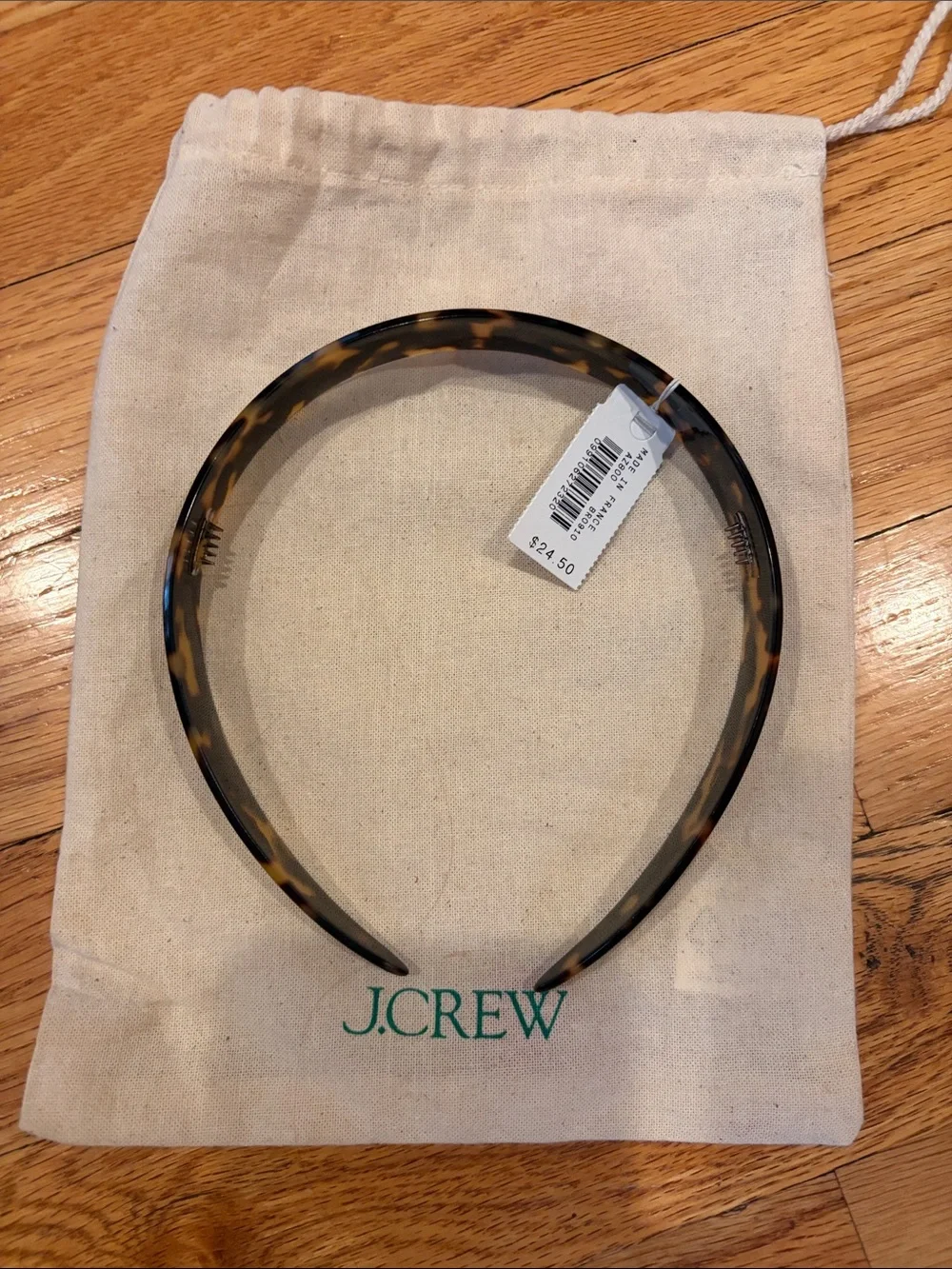 J. Crew Tortoiseshell Resin Headband - Brown & Black Mottle
